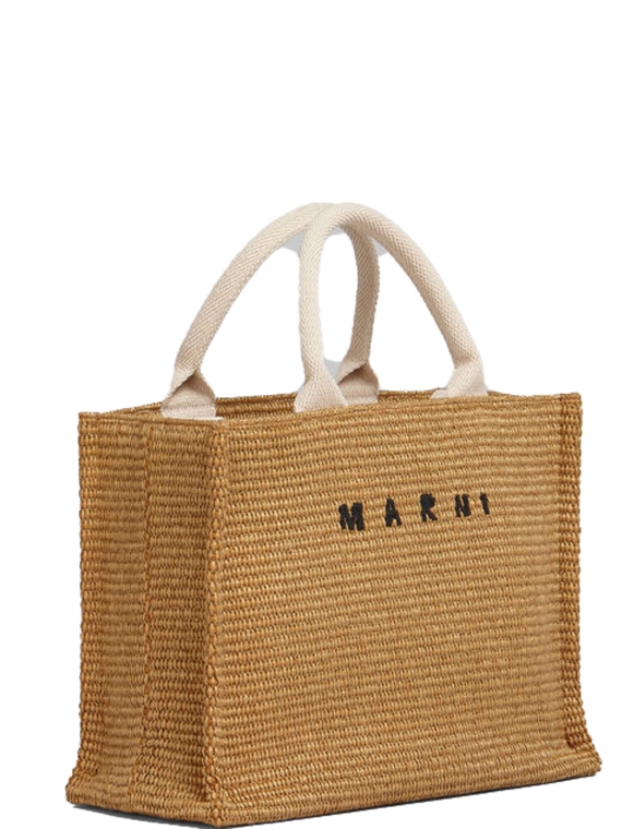 Marni Small Raffia Tote, Raw Siena/Natural 